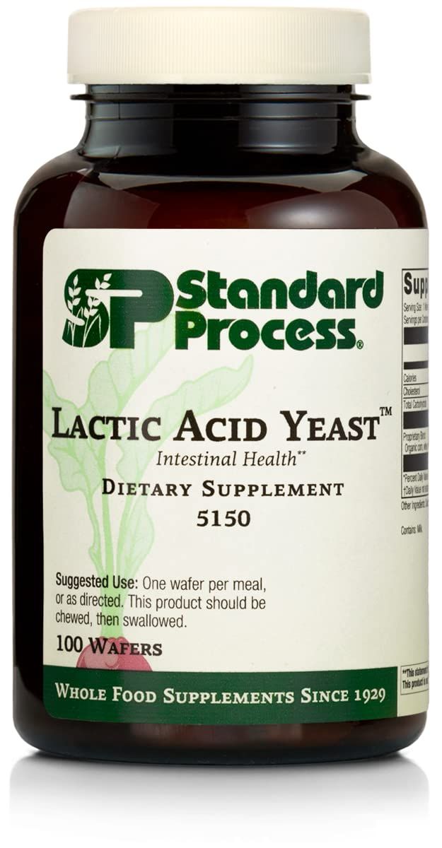 Standard Process Lactic Acid Yeast - Whole Food GI, Digestion and Digestive Health, Saccharomyces cerevisiae - 100 Wafers