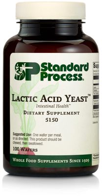 Standard Process Lactic Acid Yeast - Whole Food GI, Digestion and Digestive Health, Saccharomyces cerevisiae - 100 Wafers