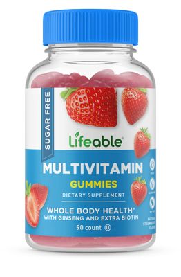 Lifeable Sugar Free Multivitamin Gummies | with Vitamin A, C, D, E, Niacin, B6, Folate, B12, Biotin, Pantothenic Acid, Iodine, Zinc | Great Tasting Adult Multivitamin Gummy | 90 Gummies