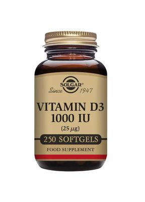 Solgar Vitamin D3 (Cholecalciferol) 25 MCG (1000 IU), 250 Softgels - Helps Maintain Healthy Bones &amp; Teeth - Immune System Support - Non-GMO, Gluten Free, Dairy Free - 250 Servings