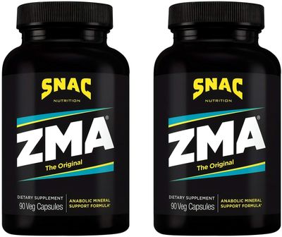 SNAC ZMA The Original Recovery &amp; Sleep Supplement, Promotes Muscle Recovery, Immune Support &amp; Restorative Sleep with Zinc, Magnesium &amp; Vitamin B6, 180 Veggie Capsules (2 Pack of 90 Count)
