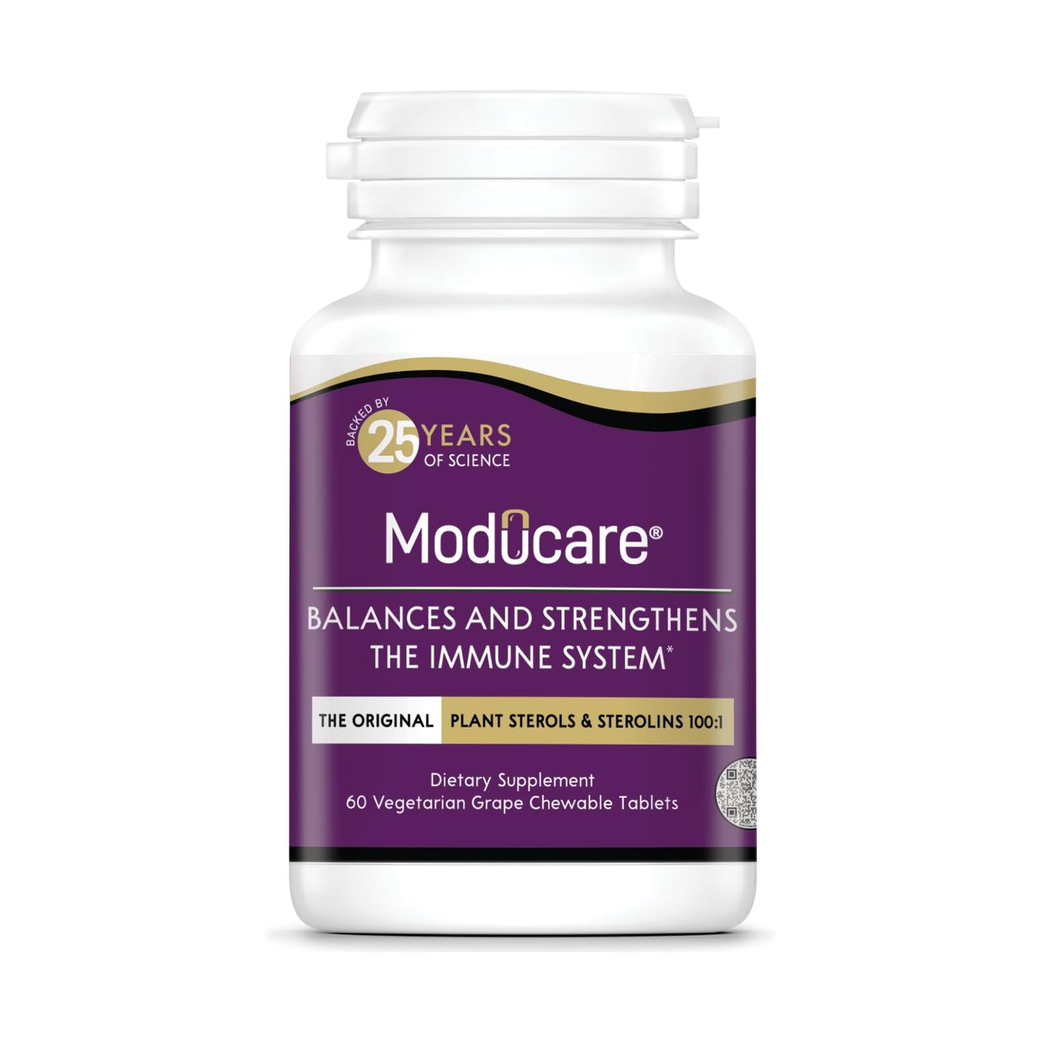 Moducare Daily Immune Support, Plant Sterol Dietary Supplement, Grape Flavored, 60 chewable Tablets (Packaging May Vary)