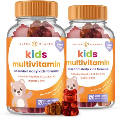 Kids Multivitamin Gummies | Multivitamin for Kids | 120 Gummy Vitamins for Kids (2 Pack) | Sugar Free Kids Vitamins Gummy Multivitamin | Vegan &amp; Non-GMO | Strawberry, Passionfruit, Peach &amp; Cherry
