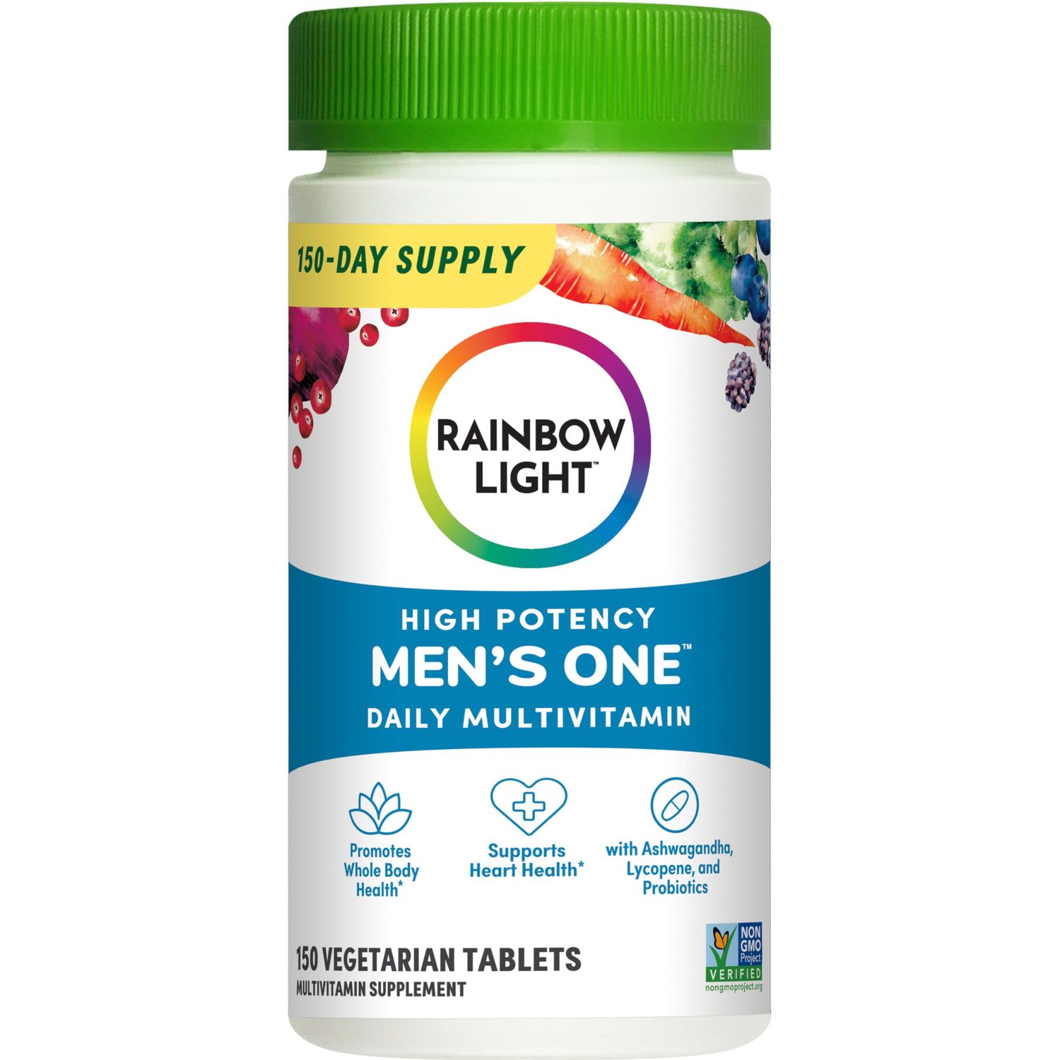 Rainbow Light Mens One High Potency Daily Multivitamin, Vegetarian, 150 ct., Package May Vary