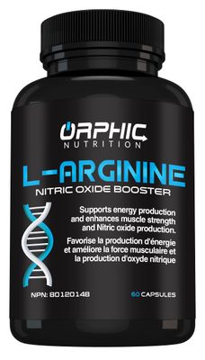 ORPHIC NUTRITION L Arginine Supplement for Men 1000mg+ - 60 Capsules - L Citrulline and Nitric Oxide Supplement to Support Muscle Health, Exercise Endurance, Vascularity, Heart Health, Energy Levels*