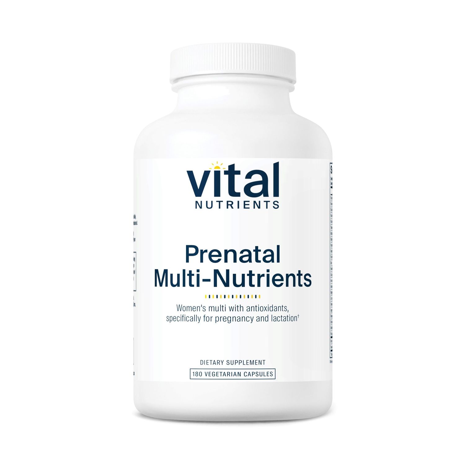 Vital Nutrients PreNatal Multi-Nutrients | Women&#39;s Prenatal Multivitamin/Mineral Formula with Potent Antioxidants | Vegetarian | Gluten, Dairy, Soy Free | Non-GMO | 180 Capsules
