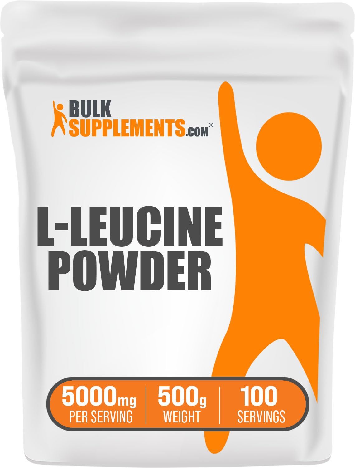 BulkSupplements.com L-Leucine Powder - Leucine Supplements, Leucine Amino Acid - BCAA Supplements, Leucine Powder - Unflavored, 5000mg per Serving, 500g (1.1 lbs) (Pack of 1)