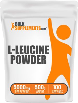BulkSupplements.com L-Leucine Powder - Leucine Supplements, Leucine Amino Acid - BCAA Supplements, Leucine Powder - Unflavored, 5000mg per Serving, 500g (1.1 lbs) (Pack of 1)