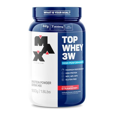 Max Titanium Whey Protein Powder Strawberry Flavor | Concentrate &amp; Hydrolyzed Whey Isolate | 1.98lbs | Muscle Growth &amp; Recovery | Keto Friendly &amp; Low Carb | 23 Servings