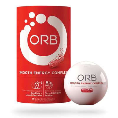 ORB Smooth Energy Complex - Energy Formula + MCT Oil for Easier Absorption | Provides Sustained Smooth Energy, Supports an Alert Mental State, Time-Released Beadlets for Consistent Energy - 60 Count