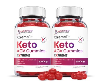 (2 Pack) Xtreme Fit Keto ACV Gummies Extreme 2000MG XtremeFit Keto Gummies Apple Cider Vinegar Formulated with Pomegranate Beet Juice Powder B12 Vegan Non GMO 120 Gummys