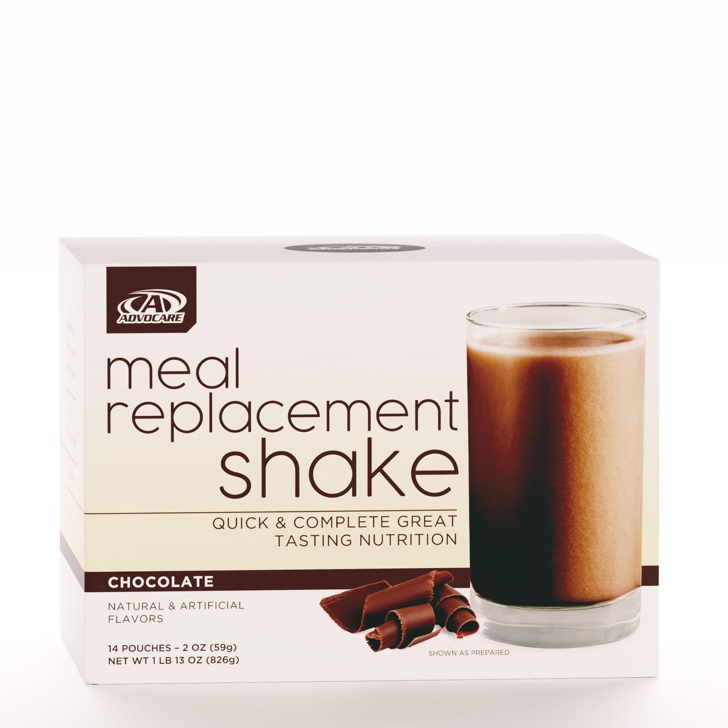 AdvoCare Meal Replacement Shake - Protein Shake Powder with 24 Grams of Protein &amp; 26 Essential Vitamins &amp; Minerals - Chocolate, 14 Pouches