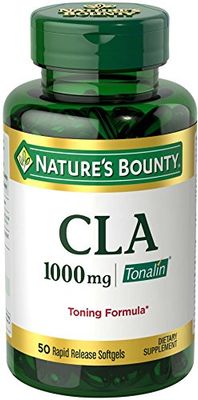 Nature&#39;s Bounty Tonalin Pills and Dietary Supplement, Diet and Body Support, 1000 mg, 50 Rapid Release Softgels