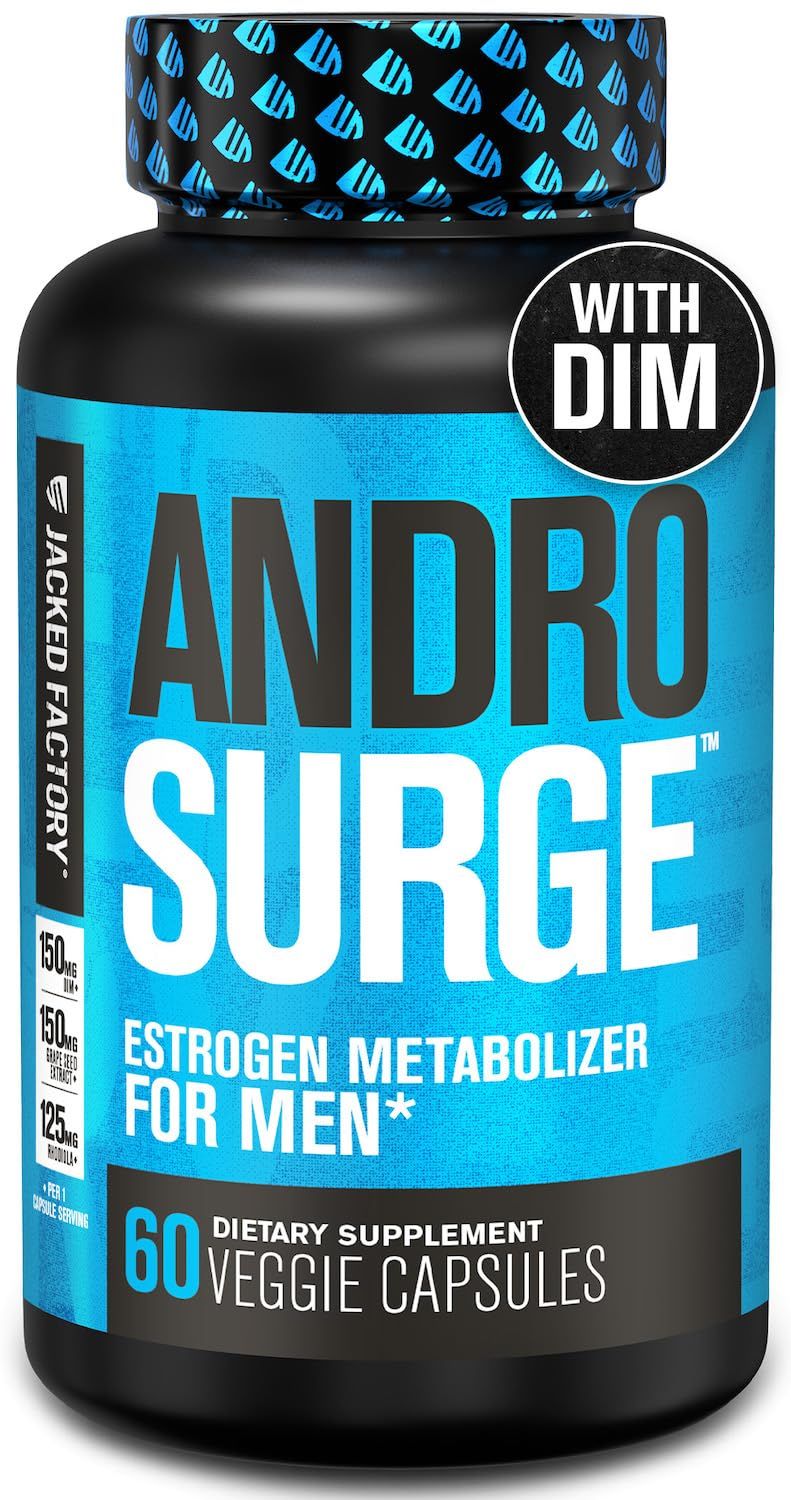 Androsurge Estrogen Blocker for Men - Natural Testosterone Booster for Men &amp; Estrogen Metabolizer with Tongkat Ali, DIM, Long Jack &amp; More - Test Booster &amp; Muscle Builder - 60 Count
