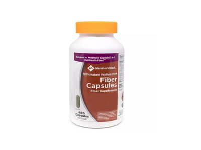 Member&#39;s Mark 100% Natural Psyllium Husk Fiber Capsules, Digestive Health, 400 Count (Pack of 1)