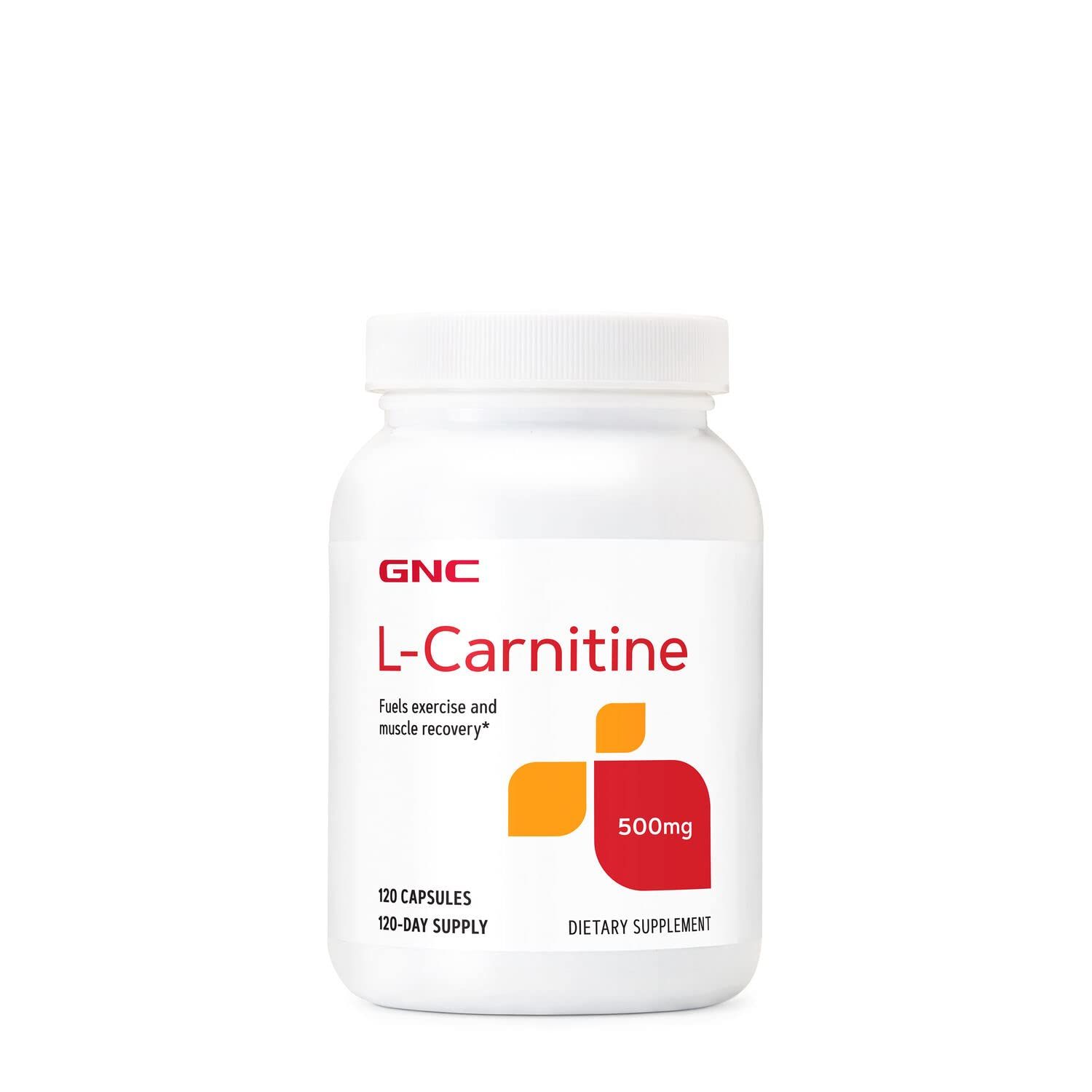 GNC L Carnitine 500mg Supplement, Supports Muscle Recovery, 120 Servings