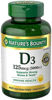Nature&#39;s Bounty Immune Health Vitamin D3 5000 iu, Rapid Release 400 Softgels