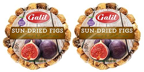Galil Sun-Dried Figs 8 Ounces - Non-GMO, Gluten-Free, Kosher for Passover, No Sugar Added Dried Turkish Figs (Pack of 2)