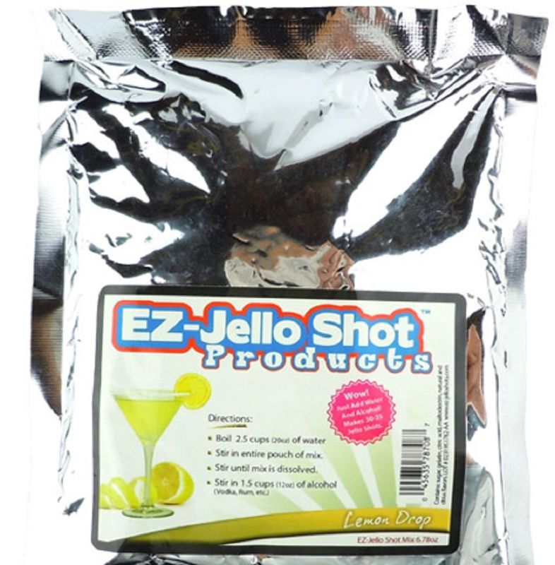 Lemon Drop Jello Shot Mix 6.78 oz - Premium Gluten-Free Jello Mix for Tasty Jello Shots - Easy to Make EZ Gelatin Powder Mix for Jello Shots - Adult New Year and Holiday Party Supplies