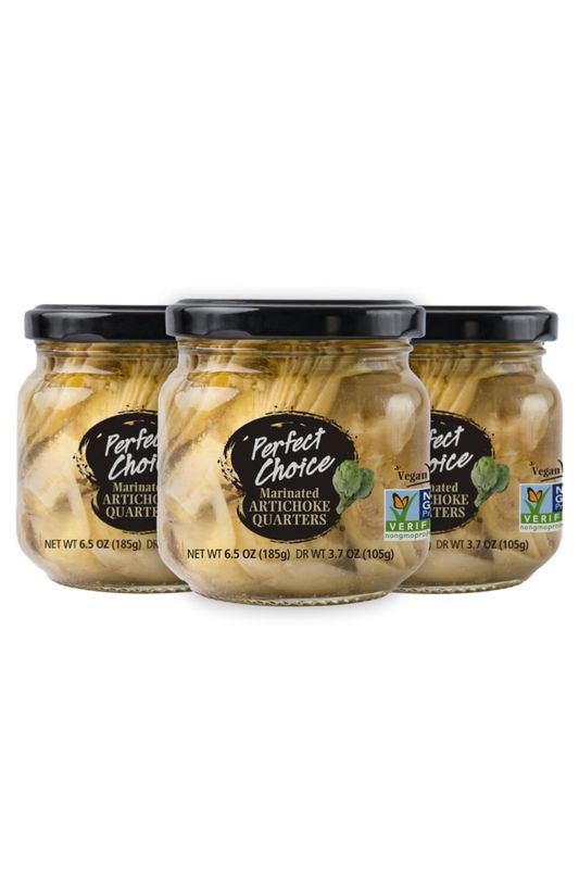 Perfect Choice Artichoke Quarters Marinated - Delicious artichoke for Salads, Pizzas &amp; More - 6.5 oz (Pack of 3)