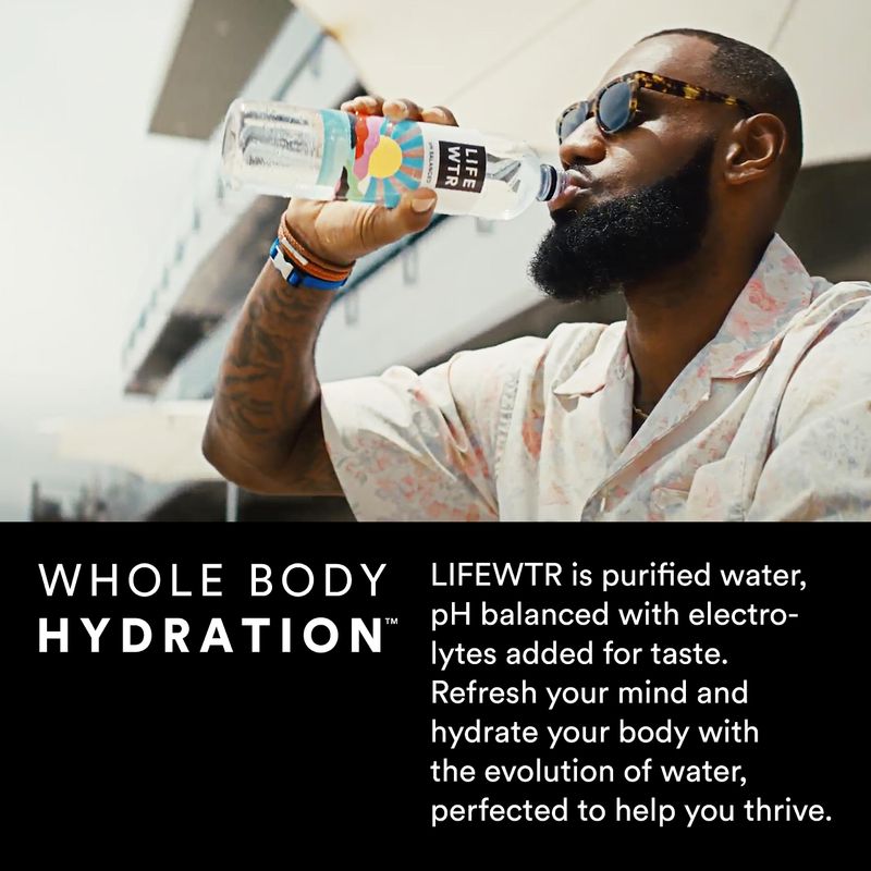 LIFEWTR Premium Purified Water, pH Balanced with Electrolytes, 100% recycled plastic bottles, 33.8 Fl Oz, 1L (Pack of 6)