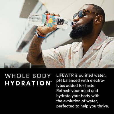 LIFEWTR Premium Purified Water, pH Balanced with Electrolytes, 100% recycled plastic bottles, 33.8 Fl Oz, 1L (Pack of 6)