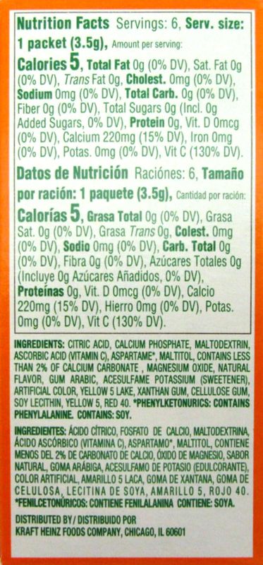 TANG ON THE GO SINGLES DRINK POWDER MIX ORANGE 6 CT