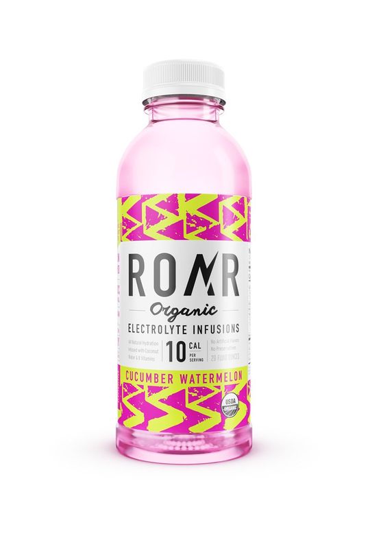 ROAR Organic, Cucumber Watermelon, Organic Electrolyte Infused Low Cal. Sports Drink, 20 Fl Oz (Pack of 12)