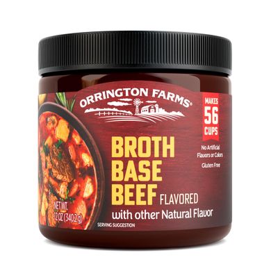 Orrington Farms Beef Flavored Broth Base Granulated Beef Flavored Bouillon Versatile Usage Season-To-Taste Easy-To-Store 12 oz Jar (Pack of 1)