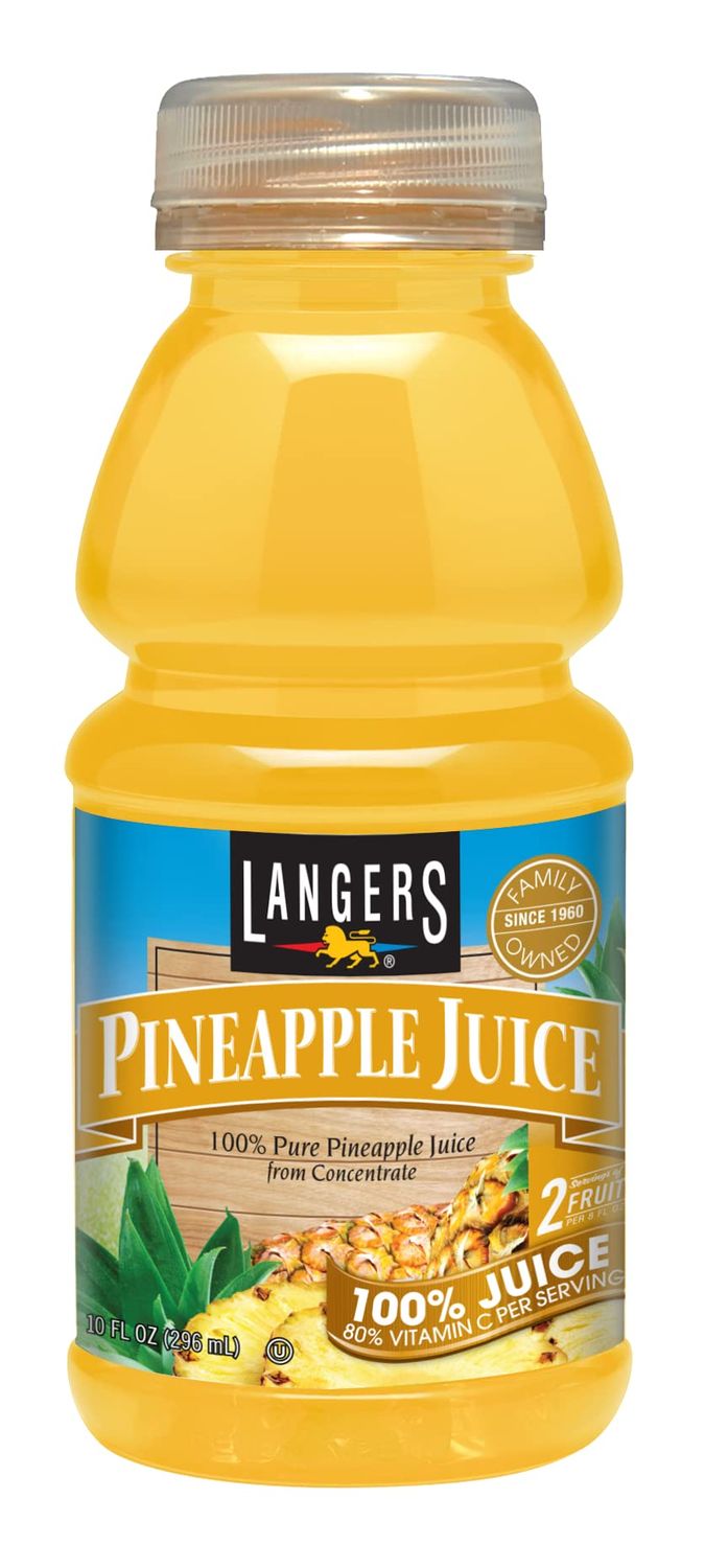 Langers 100% Pineapple Juice, 10 fl oz (Pack of 12)