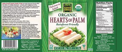 Native Forest Organic Hearts of Palm - Canned Hearts of Palm, Versatile Ingredient, Low Calorie, Non-GMO, USDA Organic - 7.7 Oz (Pack of 12)
