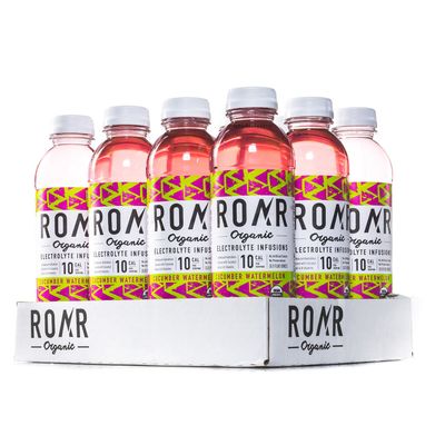 ROAR Organic, Cucumber Watermelon, Organic Electrolyte Infused Low Cal. Sports Drink, 20 Fl Oz (Pack of 12)