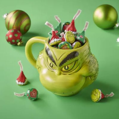 Sweetzo Individually Wrapped Grinch Chocolate Kisses, Christmas Candies in Festive Foils for Party Favors, Candy Bowl and Goodie Bag Fillers, Pack of 2