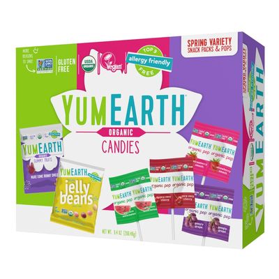 YumEarth Spring Candy Variety Box, 9.4 Ounce - Organic Gummy Fruits, Jelly Beans &amp; Pops - Spring Fruit Flavors - Allergy Friendly, Gluten Free, Non-GMO, Vegan, No Artificial Flavors or Dyes