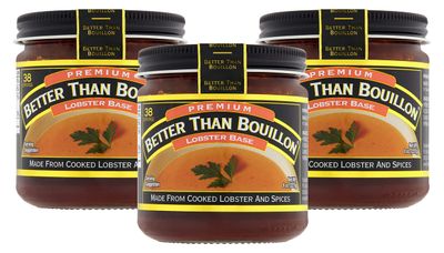 Better Than Bouillon Premium Lobster Base, Made from Select Cooked Lobster &amp; Spices, Makes 9.5 Quarts of Broth 38 Servings, 8 Ounce (Pack of 3)