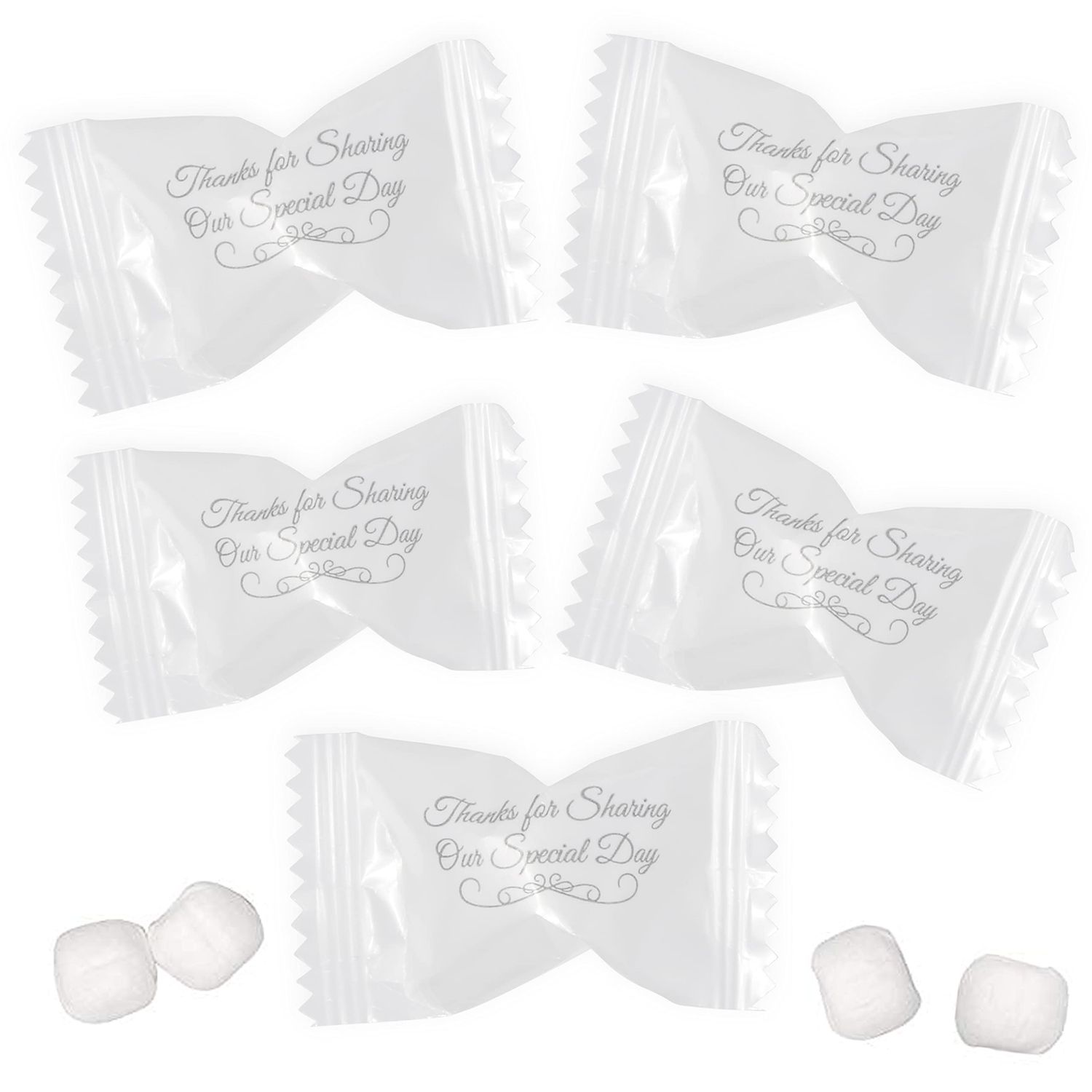 Gift Boutique Wedding Butter Mints Candy Bags 100 Count Mint Candies 13 Oz Thanks for Sharing Our Day Guests Treats Party Favors For 50th Anniversary Mr and Mrs Bridal Wedding Special Occasions