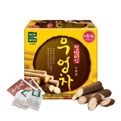 [Nokchawon] Burdock Root Tea, Burdock Tea, Pure Ingredient Herbal Tea from Korea, for Stocking Stuffers and White Elephant Gifts, 40 Count Tea Bags, 1.69oz(48g)