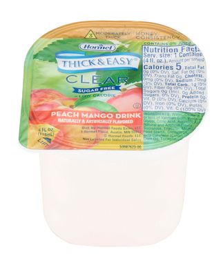 Hormel Thick &amp; Easy Sugar Free Peach Mango Honey Consistency 4 ounce Case of 24