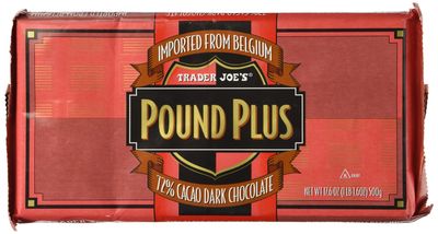 Trader Joe&#39;s Pound Plus 72% Dark Chocolate 17.6 oz.