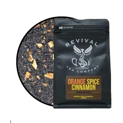 Revival Tea Company Orange Spice Cinnamon Tea - Black Tea Blend with Orange Peel and Cinnamon - 24 Tea Bags