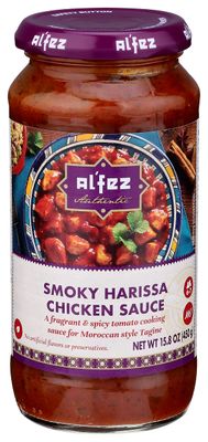 Al Fez Smoky Harissa Chicken Tagine Sauce, Gluten Free, Vegetarian, No Artificial Flavors or Preservatives, 3 PK 15.8 oz, Packing May Vary
