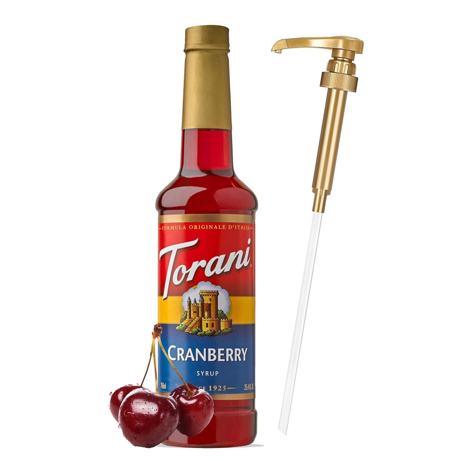 Cranberry Syrup for Coffee 25.4 Ounces Coffee Syrups and Flavors with Jimoco Pump Syrup Dispenser