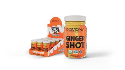 Pomona Organic Juices Ginger Shot (Pack of 12), Kosher, Non GMO, Cold-Pressed, 2 oz Glass Bottles