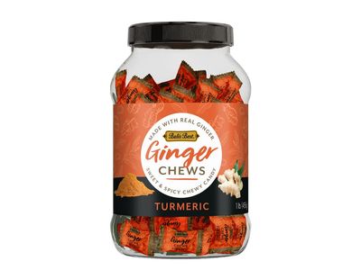 Bali&#39;s Best Ginger Chews - Soothing Turmeric Flavor (1lb Jar) 100% Real Ginger &amp; Natural Flavors, Sweet Spicy Chewy Ginger Candies, Great snacks for sharing and gift baskets