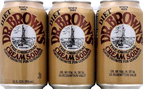 Dr. Browns Soda, Diet Cream Soda, 12oz cans Pack of 6