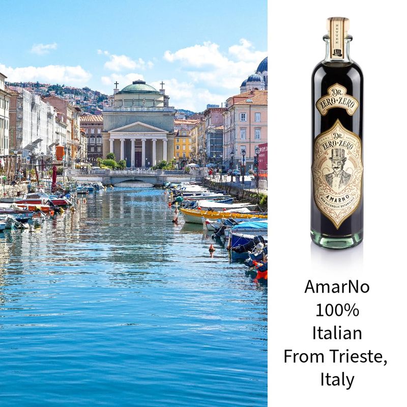 Dr Zero Zero AmarNo | Award Winning Non-Alcoholic Beverage | Bitter Cocktail Drink | Digestive Botanicals | Amaro | Made in Italy