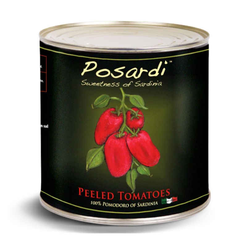 Posardi Whole Peeled Tomatoes - Sardinia, Italy (blue zone) - 100% Pesticide FREE/Non GMO - 28oz Can (6 Pack)