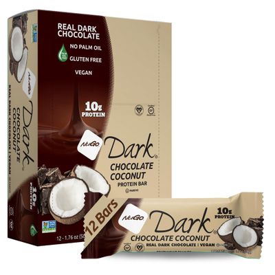 NuGo Dark Chocolate Coconut Box, 1.76 OZ (Pack of 12)
