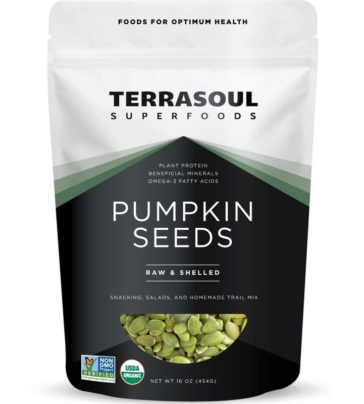 Terrasoul Superfoods Organic Pumpkin Seeds, 16oz - Raw, Unsalted, Superfood for Snacking &amp; Salad Boost
