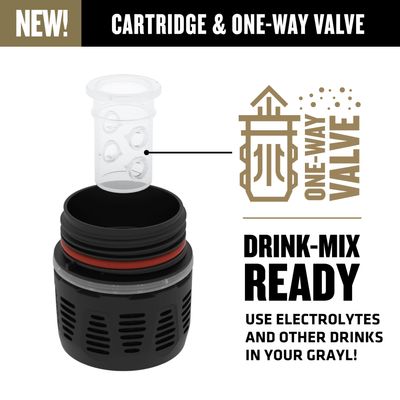 GRAYL UltraPress One-Way Drink Mix Valve - for Electolytes, Mixes, and Flavored Drinks